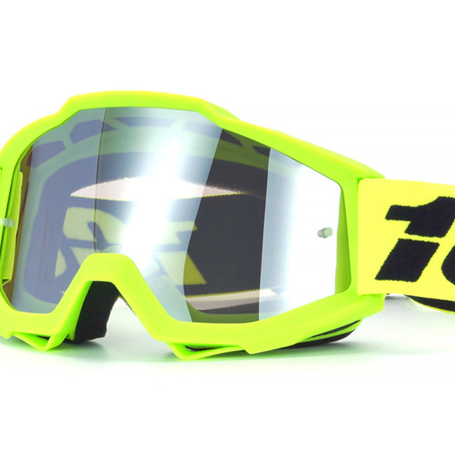 1002 | Motocross Goggles | Cylindrical Tear-Off Lens, UV400 Protection | Motocross Riding-Lime Lens / Lime Frame-Snowledge