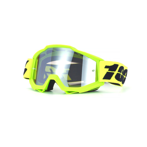 1002 | Motocross Goggles | Cylindrical Tear-Off Lens, UV400 Protection | Motocross Riding-Lime Lens / Lime Frame-Snowledge