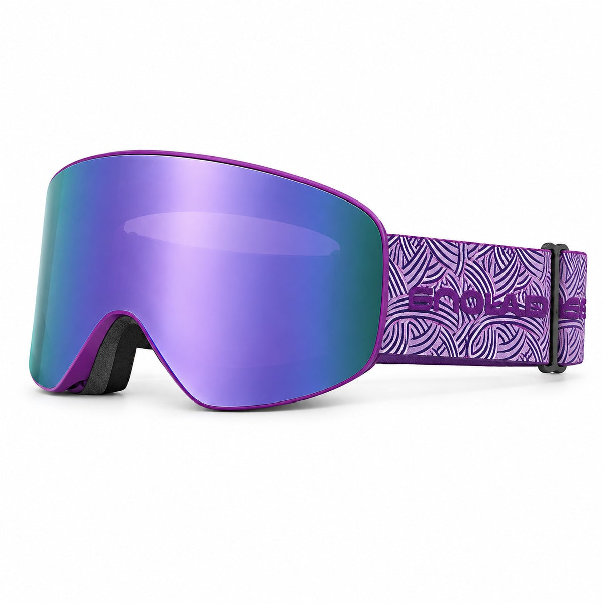 HB-197A | Snow Goggles | Cylindrical Lens, UV400 Protection | Skiing and Snowboarding-Purple lens / Purple frame / Purple strap-Snowledge