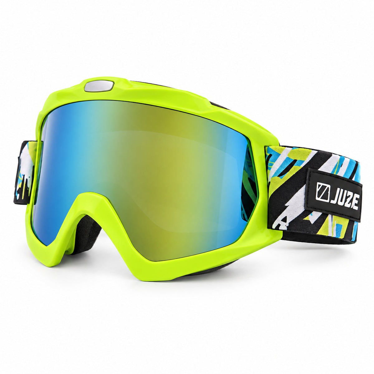 HB-156 | Motocross Goggles | Cylindrical Tear-Off Lens, UV400 Protection | Motocross Riding-Lime lens / Lime frame-Snowledge
