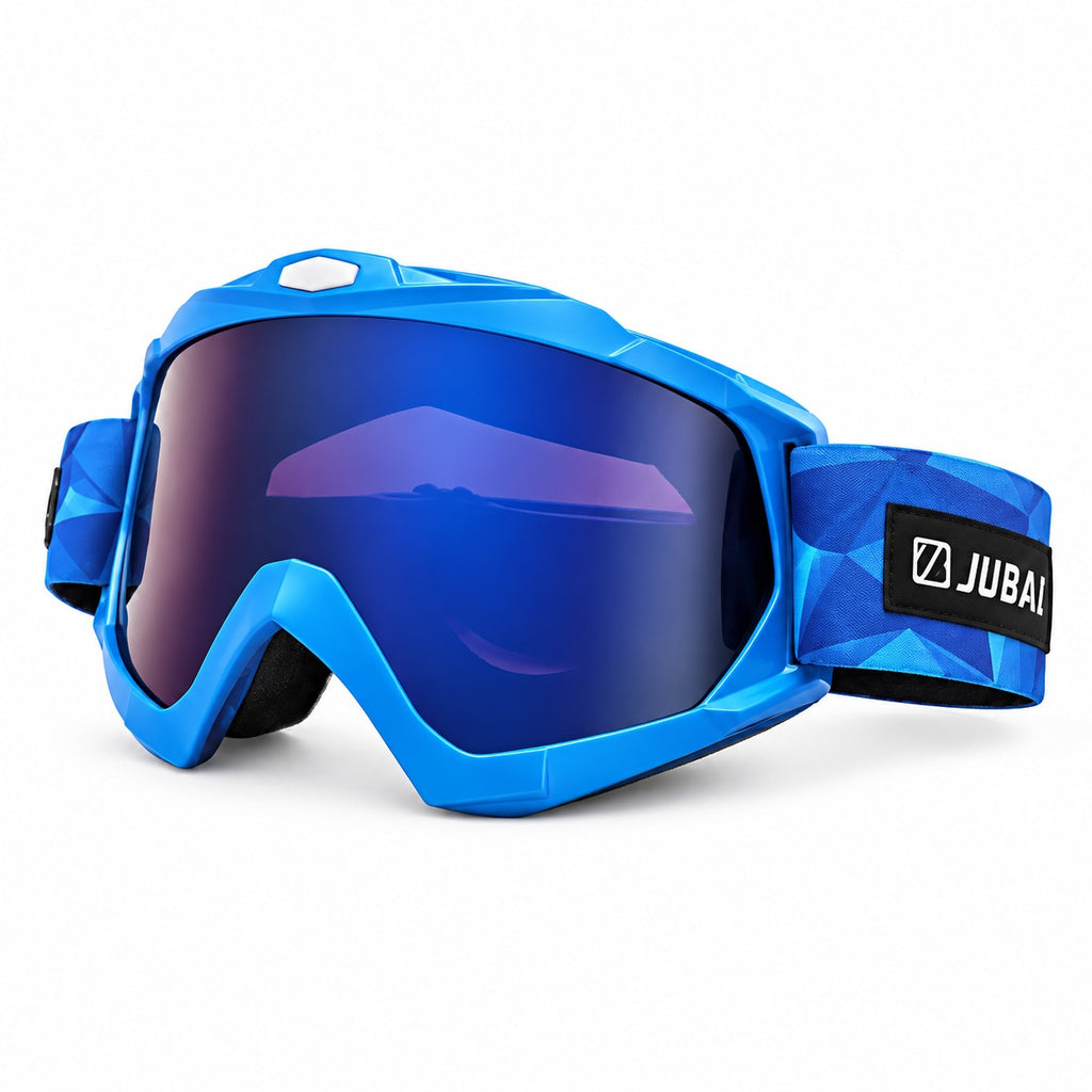 HB-156 | Motocross Goggles | Cylindrical Tear-Off Lens, UV400 Protection | Motocross Riding-Blue lens / Blue frame-Snowledge