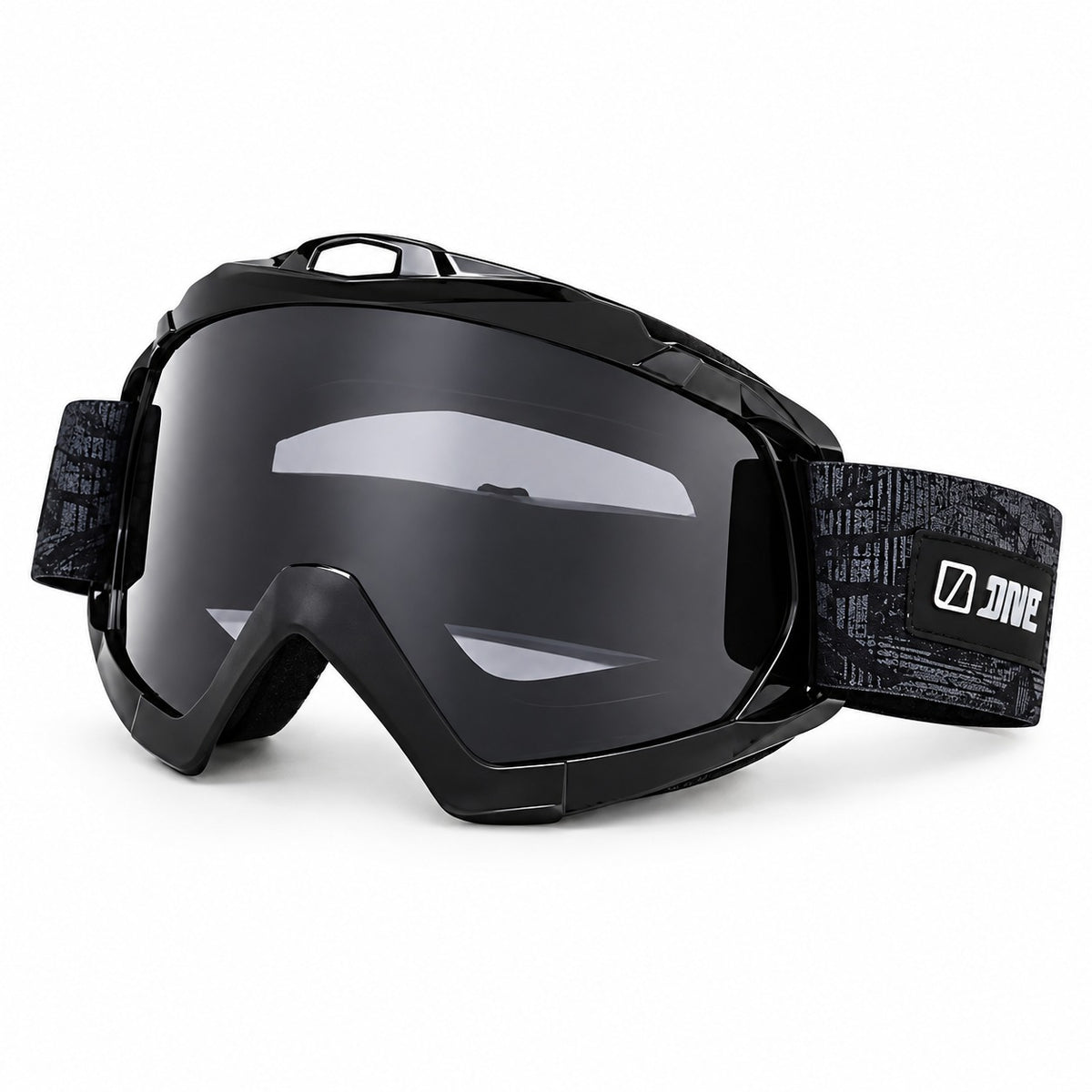 HB-156 | Motocross Goggles | Cylindrical Tear-Off Lens, UV400 Protection | Motocross Riding-Black lens / Black frame-Snowledge
