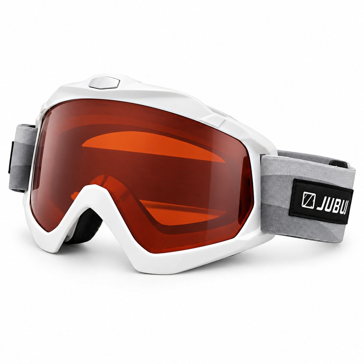 HB-156 | Motocross Goggles | Cylindrical Tear-Off Lens, UV400 Protection | Motocross Riding-Orange lens / White frame-Snowledge