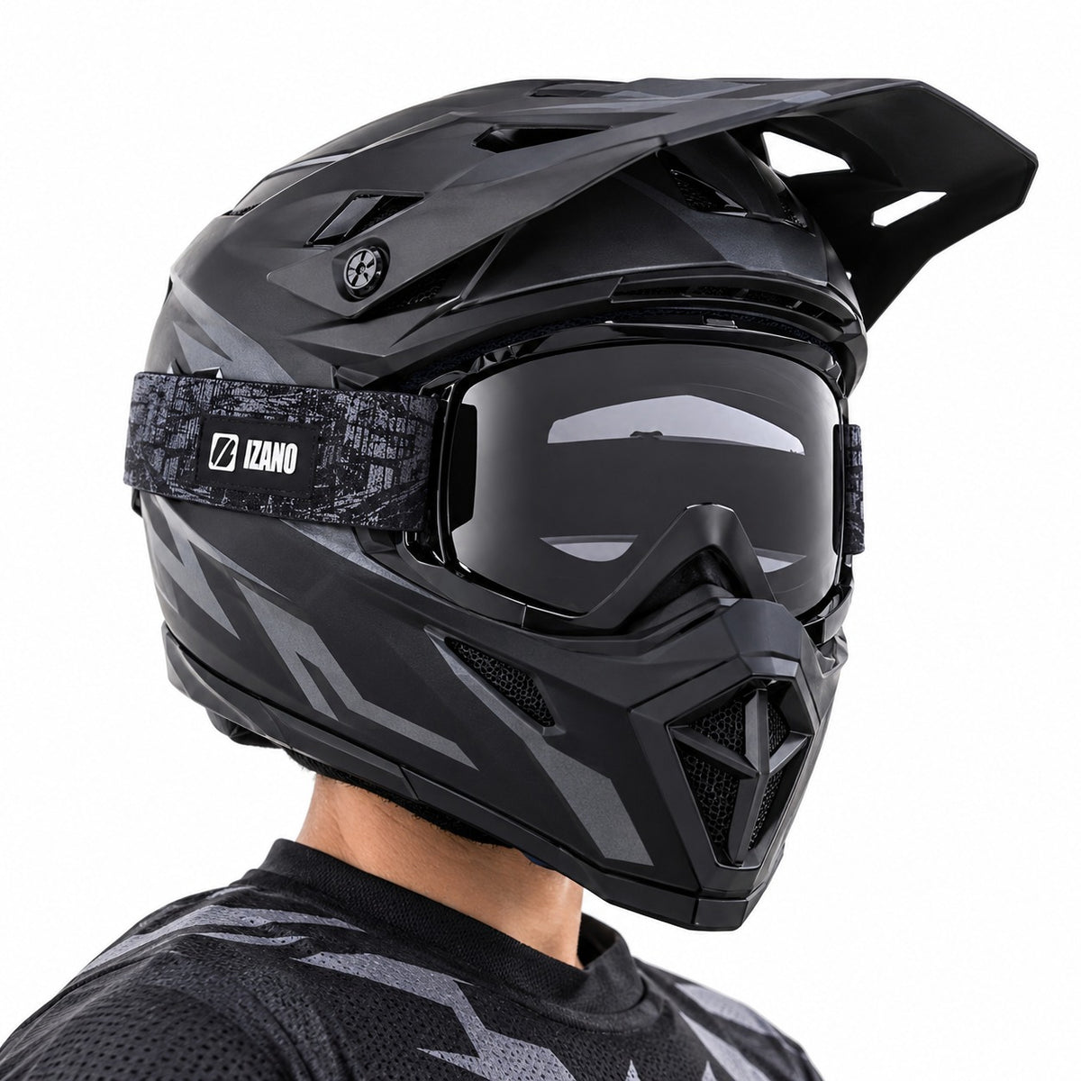 HB-156 | Motocross Goggles | Cylindrical Tear-Off Lens, UV400 Protection | Motocross Riding-Black lens / Black frame-Snowledge