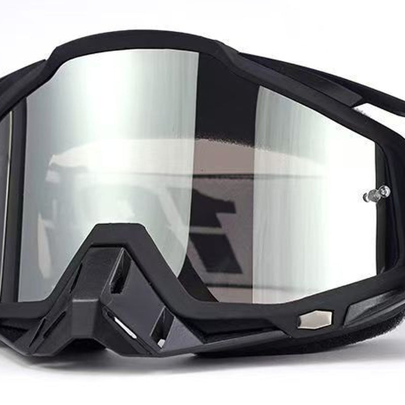 CY-004 | Motocross Goggles | Cylindrical Tear-Off Lens, UV400 Protection | Motocross Riding-Black Lens / Black Frame-Snowledge