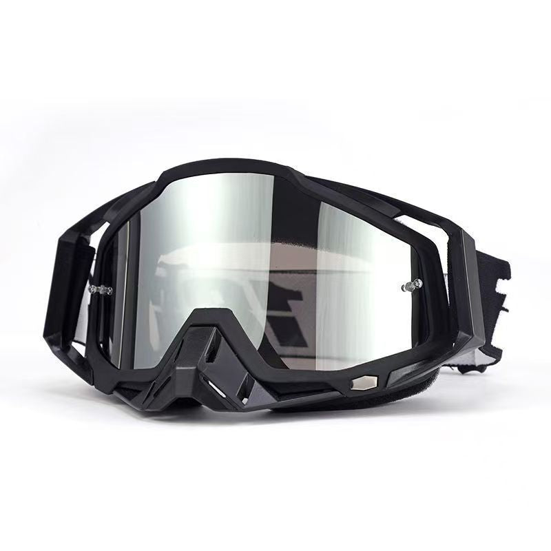 CY-004 | Motocross Goggles | Cylindrical Tear-Off Lens, UV400 Protection | Motocross Riding-Black Lens / Black Frame-Snowledge