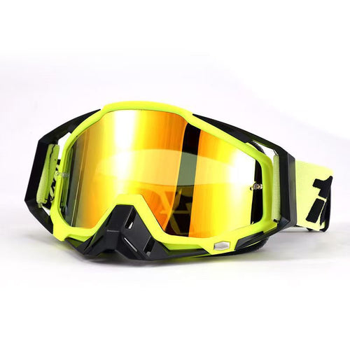 CY-004 | Motocross Goggles | Cylindrical Tear-Off Lens, UV400 Protection | Motocross Riding-Yellow Lens / Black Frame-Snowledge