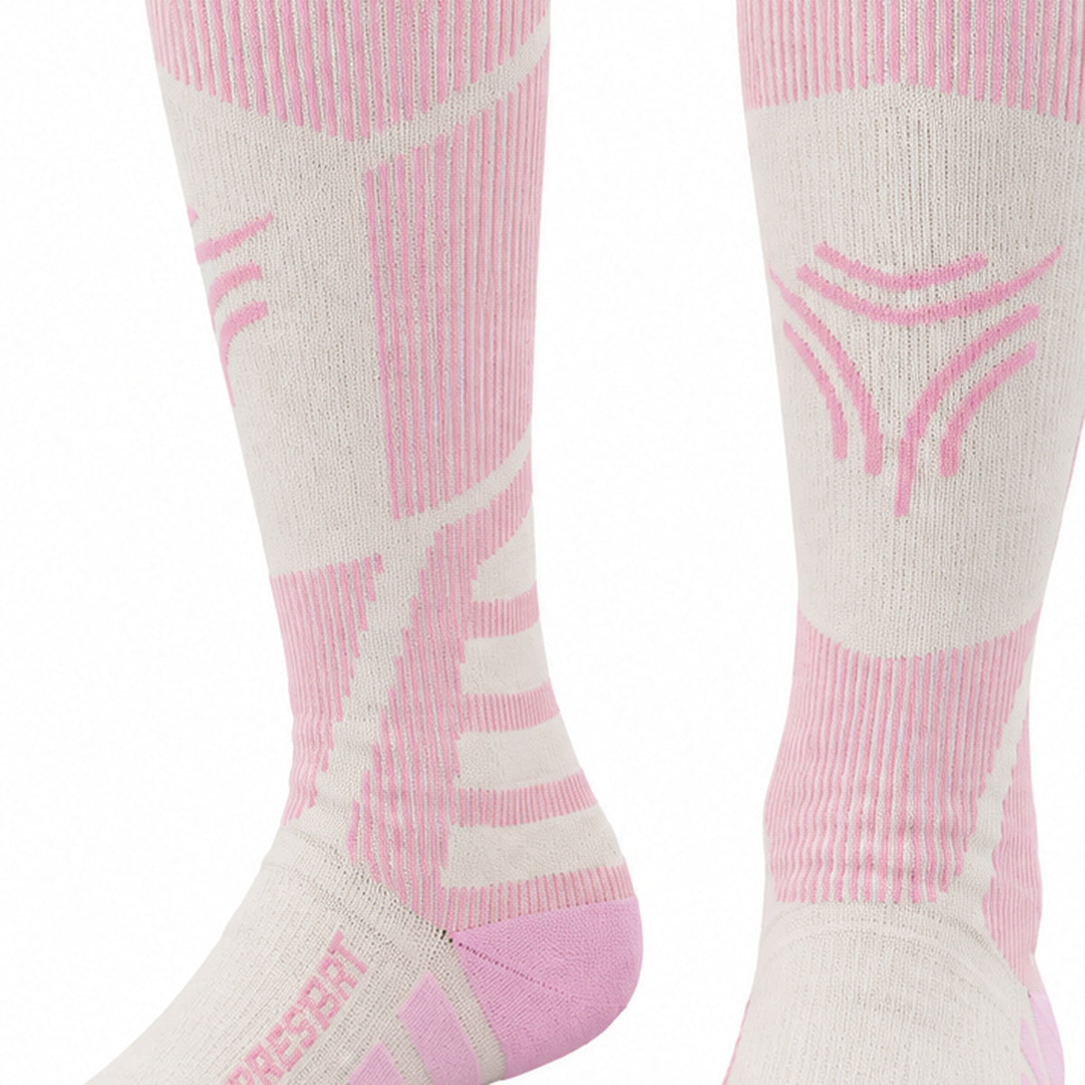 DRWZ07 | Kids Wool Blend Ski Socks | Zoned Cushioning and Seamless Knit-Foam Pink-Snowledge
