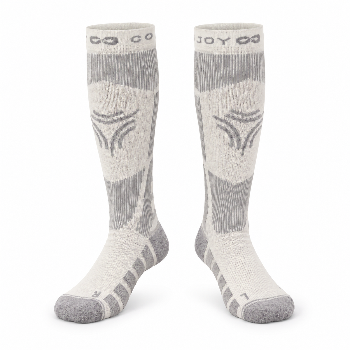 DRWZ07 | Kids Wool Blend Ski Socks | Zoned Cushioning and Seamless Knit-Moonlight Gray-Snowledge