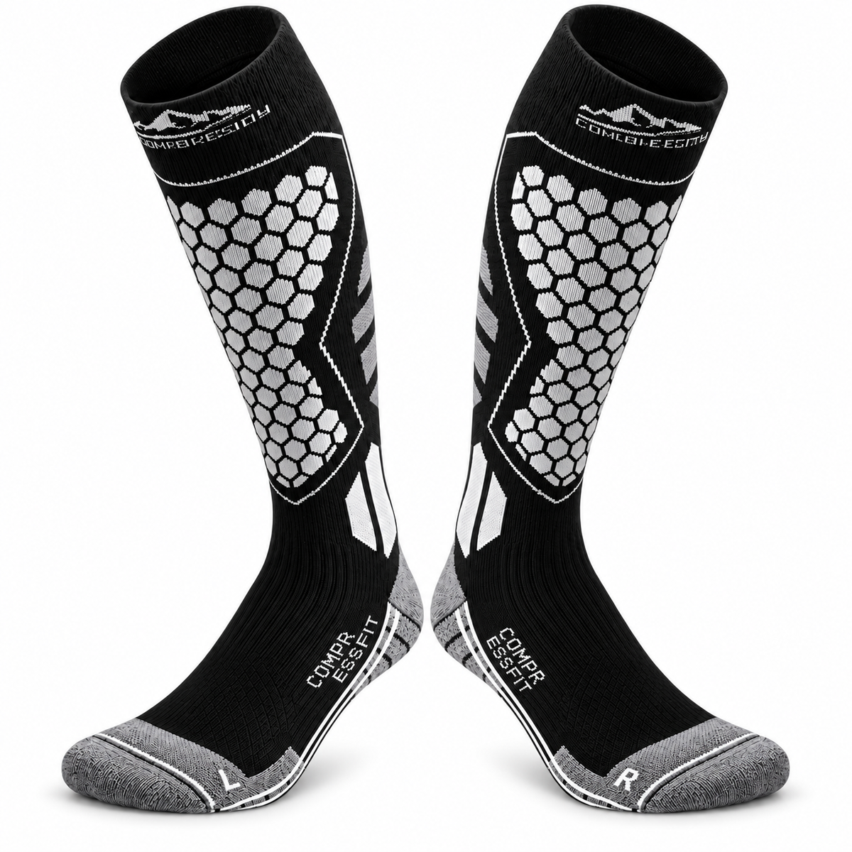 DWZ04 | Long Wool Blend Ski Socks | Calf Support and Smooth Toe Seam