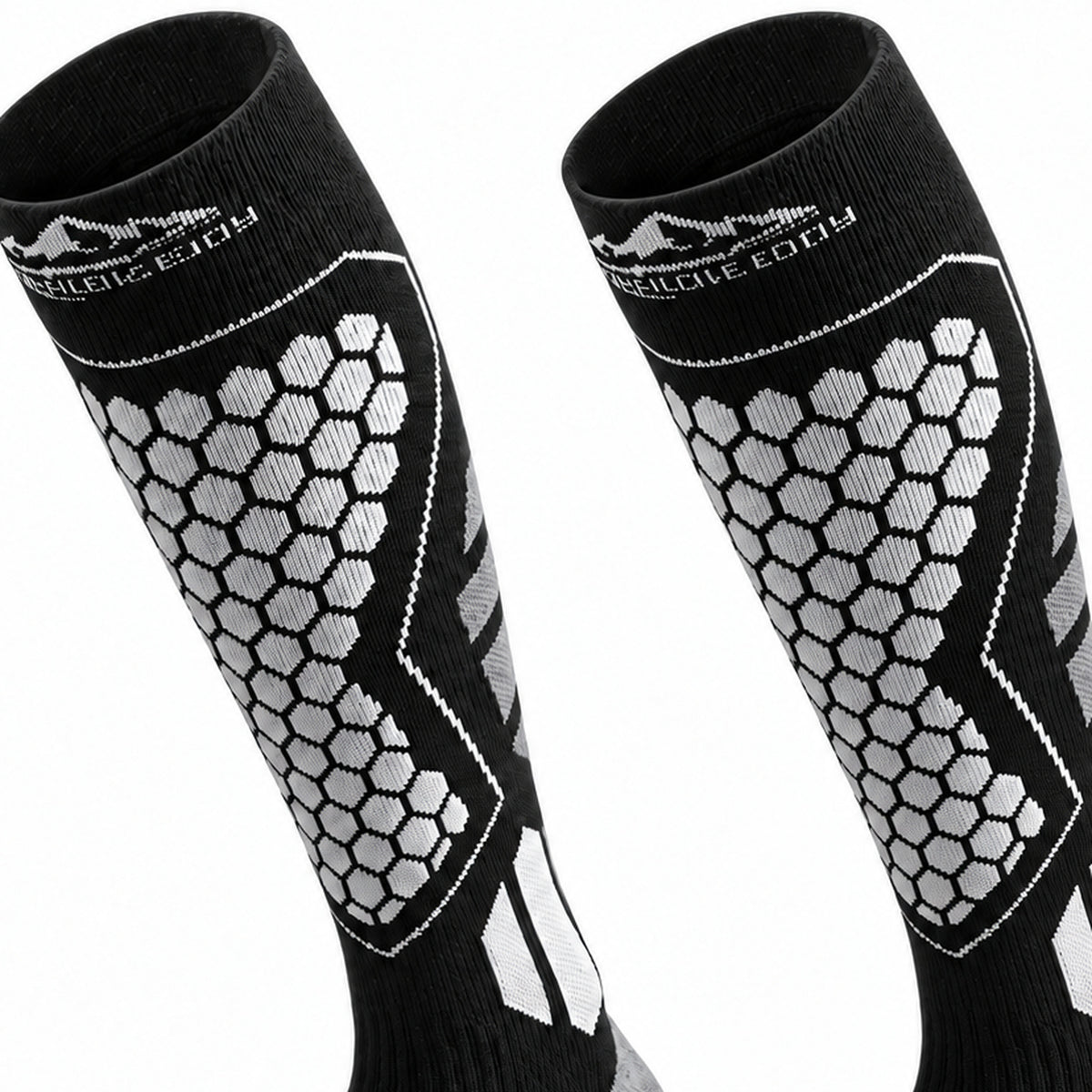 DWZ04 | Long Wool Blend Ski Socks | Calf Support and Smooth Toe Seam