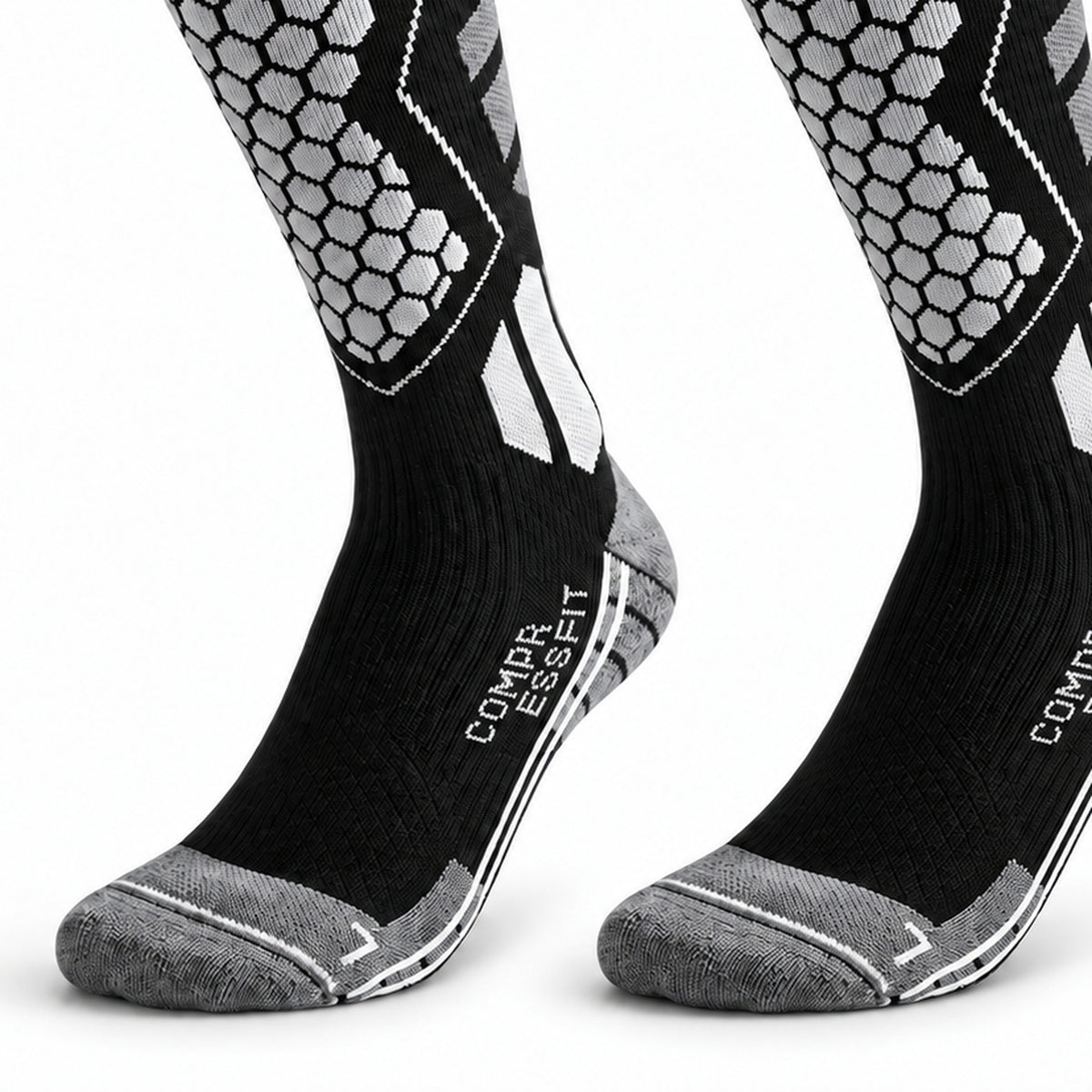 DWZ04 | Long Wool Blend Ski Socks | Calf Support and Smooth Toe Seam