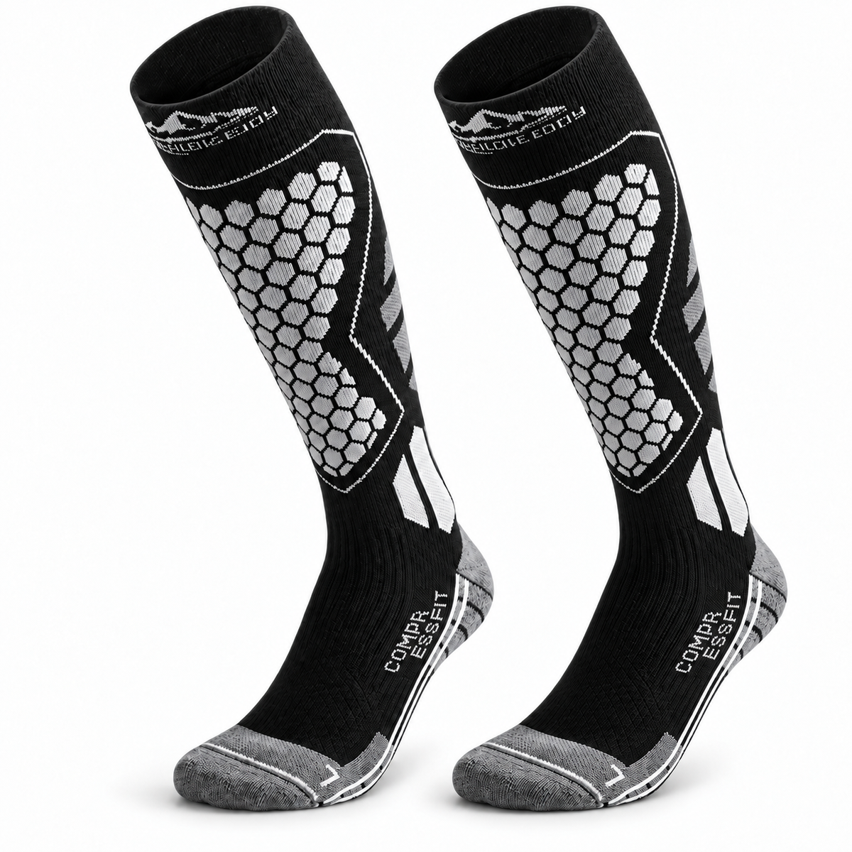 DWZ04 | Long Wool Blend Ski Socks | Calf Support and Smooth Toe Seam