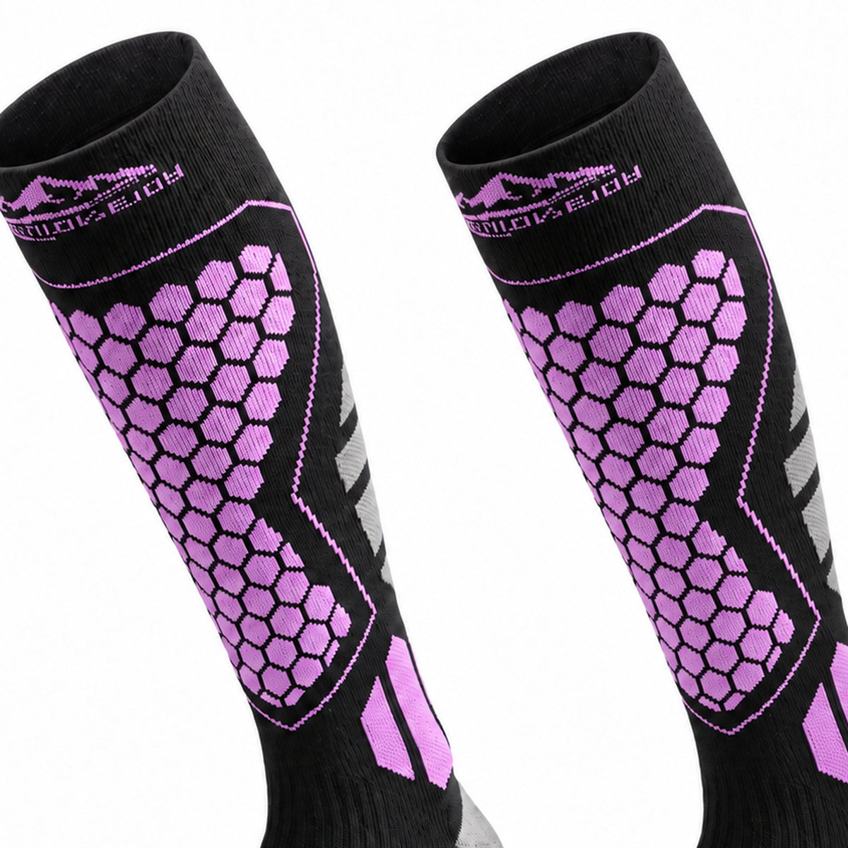 DWZ04 | Long Wool Blend Ski Socks | Calf Support and Smooth Toe Seam