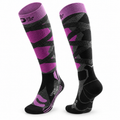 DWZ05 | Long Ski Socks | Breathable Knit and Graduated Compression-Black Purple-Snowledge