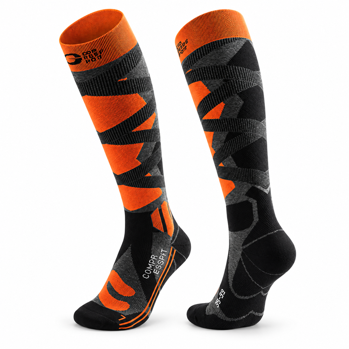 DWZ05 | Long Ski Socks | Breathable Knit and Graduated Compression-Extreme Yellow-Snowledge