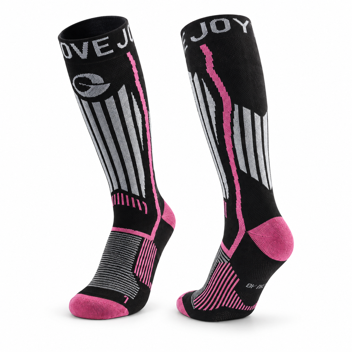 DWZ20 | Wool Blend Ski Socks | Zoned Cushioning and Graduated Compression-Black-Snowledge