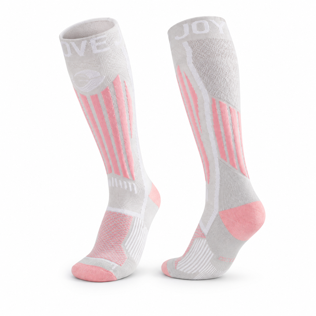 DWZ20 | Wool Blend Ski Socks | Zoned Cushioning and Graduated Compression-White-Snowledge