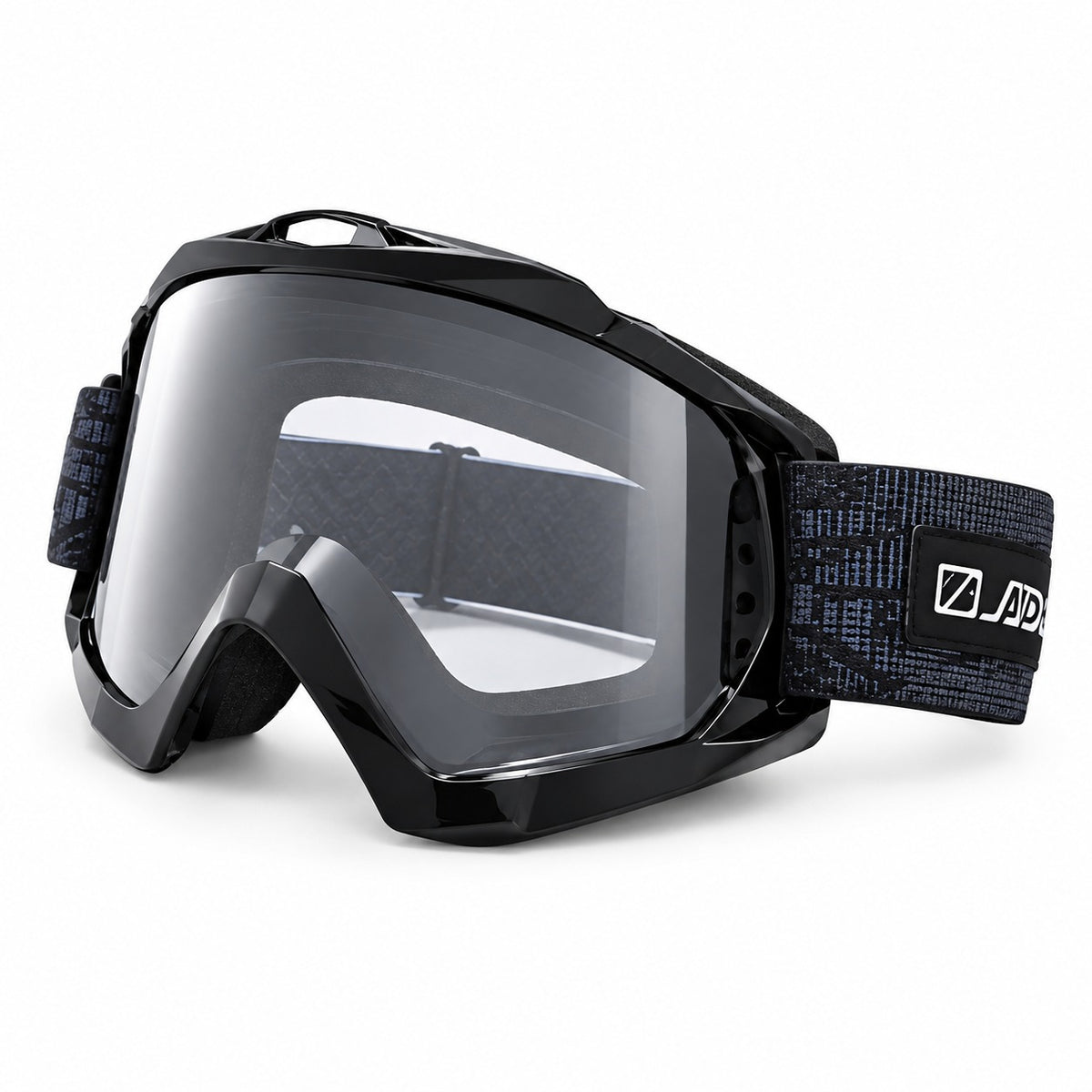 HB-156 | Motocross Goggles | Cylindrical Tear-Off Lens, UV400 Protection | Motocross Riding-Gray Lens / Black Frame-Snowledge