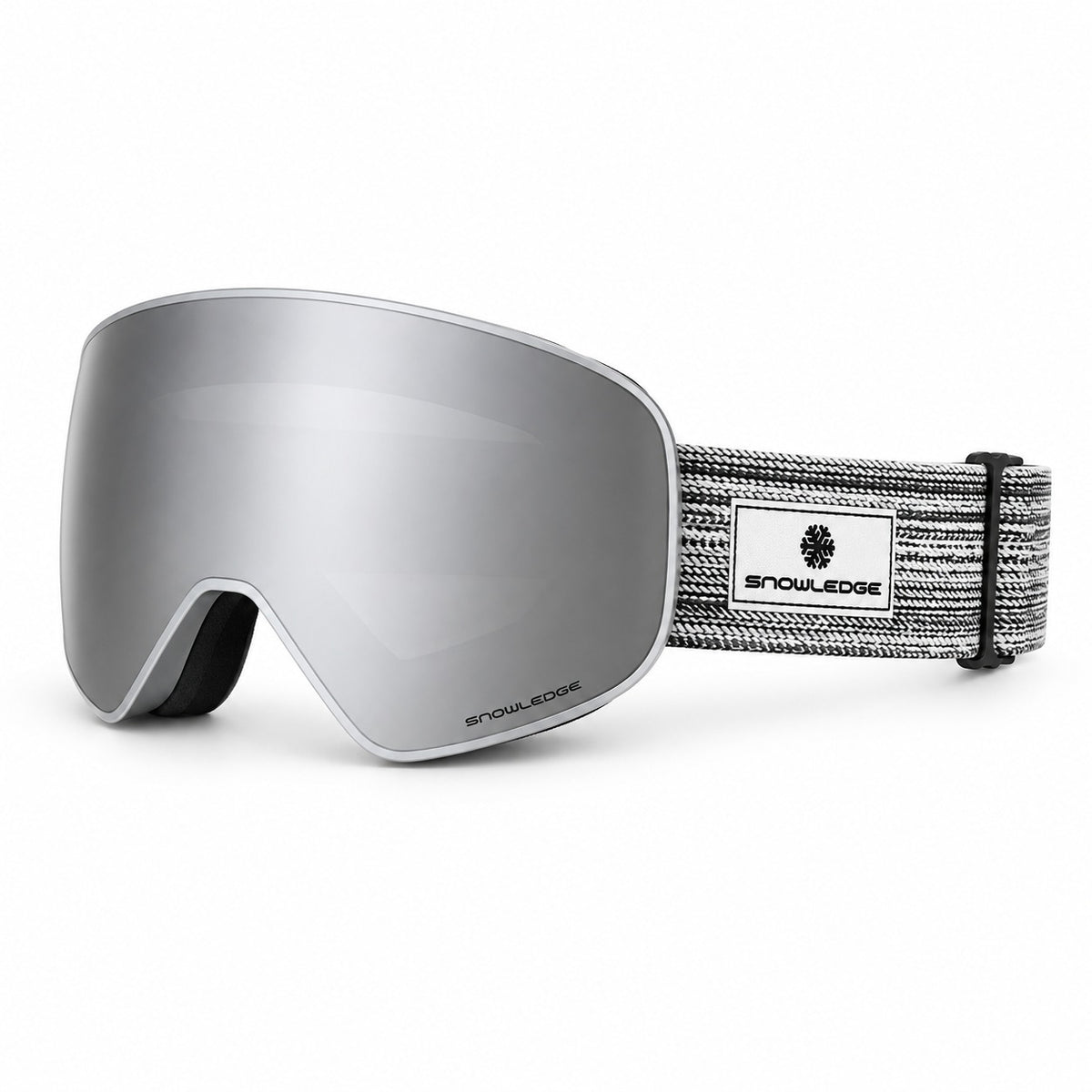 HB-197F | Ski Goggles | Fixed Cylindrical Lens, UV400 Protection | Skiing and Snowboarding-Gray Lens / Gray Frame / Gray Strap-Snowledge