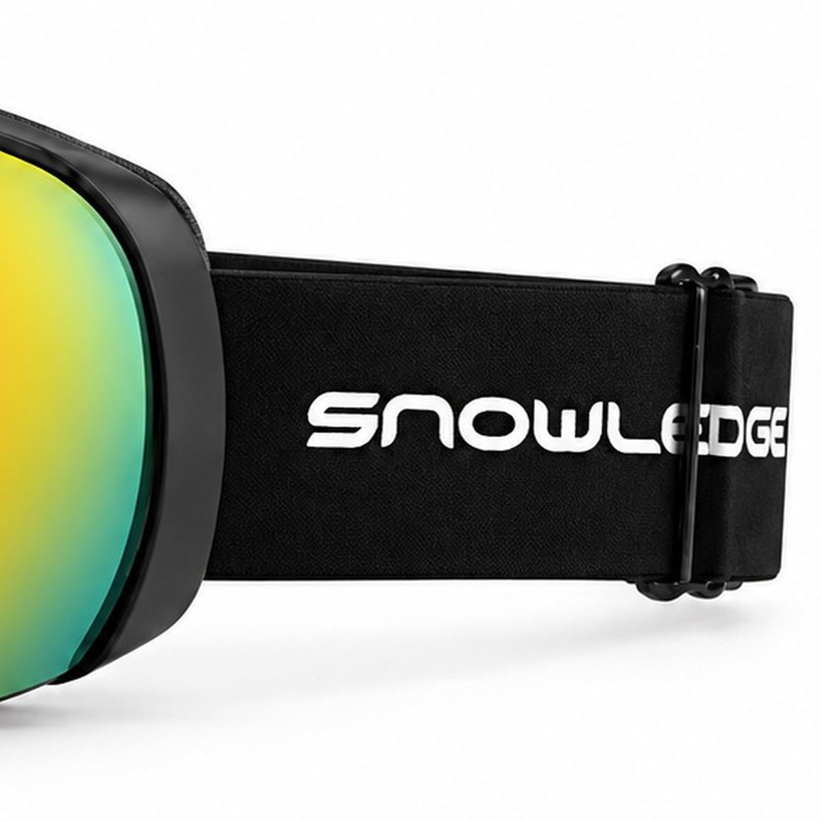 HB-198A | Ski Goggles | Spherical Lens, UV400 Protection | Skiing and Snowboarding-Orange Lens / Black Frame / Black Strap-Snowledge