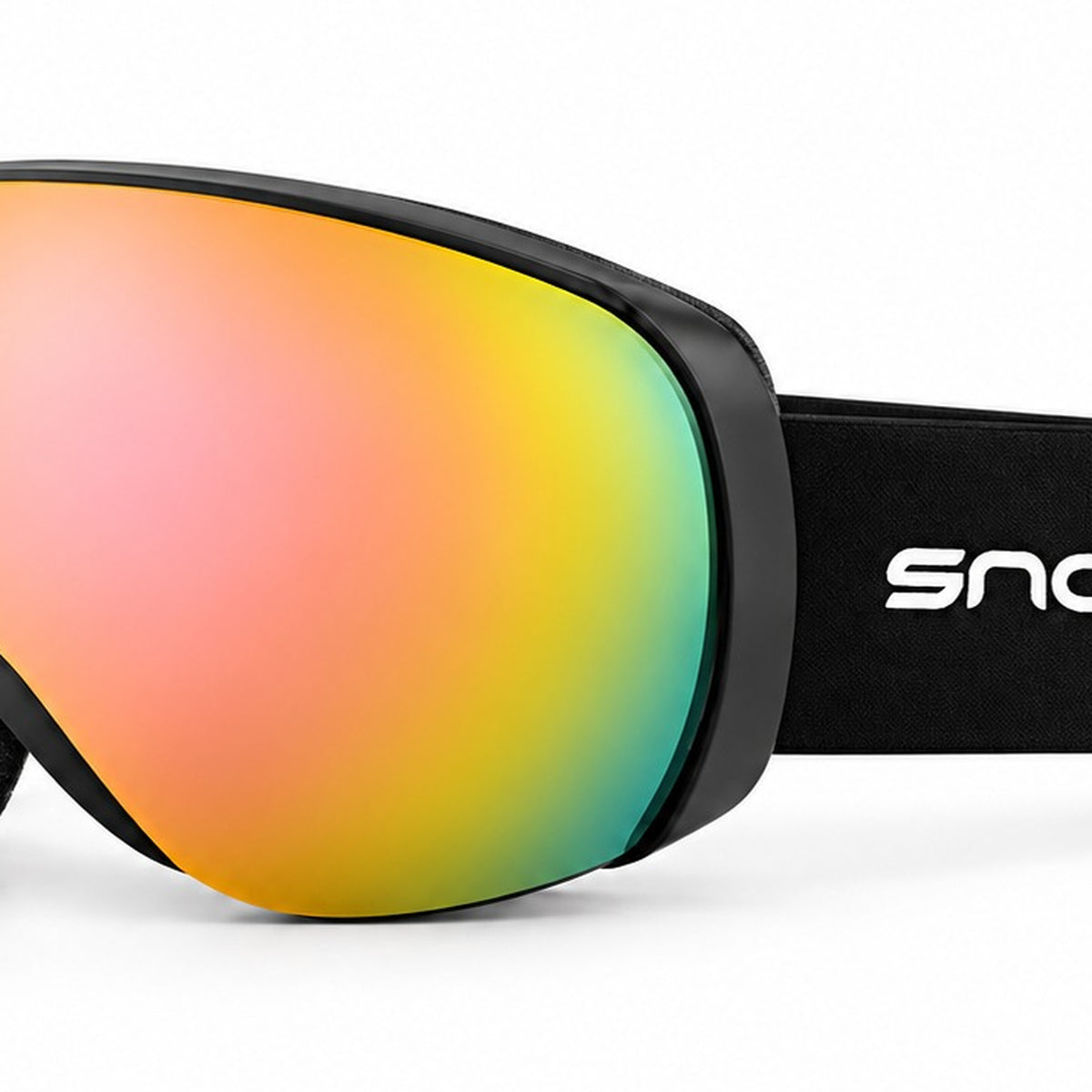 HB-198A | Ski Goggles | Spherical Lens, UV400 Protection | Skiing and Snowboarding-Orange Lens / Black Frame / Black Strap-Snowledge