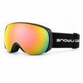 HB-198A | Ski Goggles | Spherical Lens, UV400 Protection | Skiing and Snowboarding-Orange Lens / Black Frame / Black Strap-Snowledge