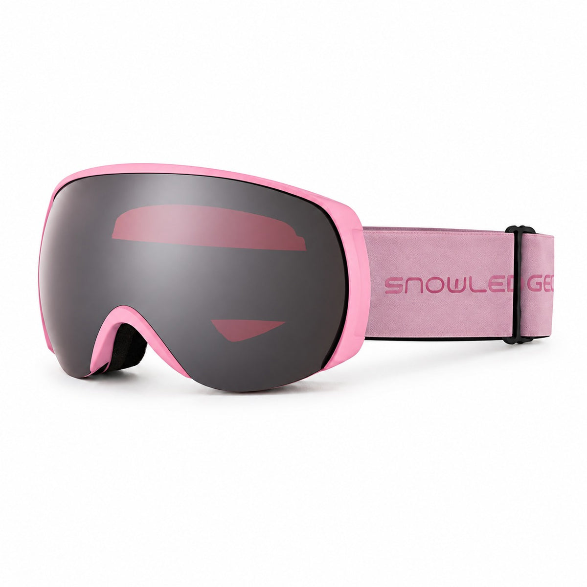 HB-198A | Ski Goggles | Spherical Lens, UV400 Protection | Skiing and Snowboarding-Pink Lens / Pink Frame / Pink Strap-Snowledge