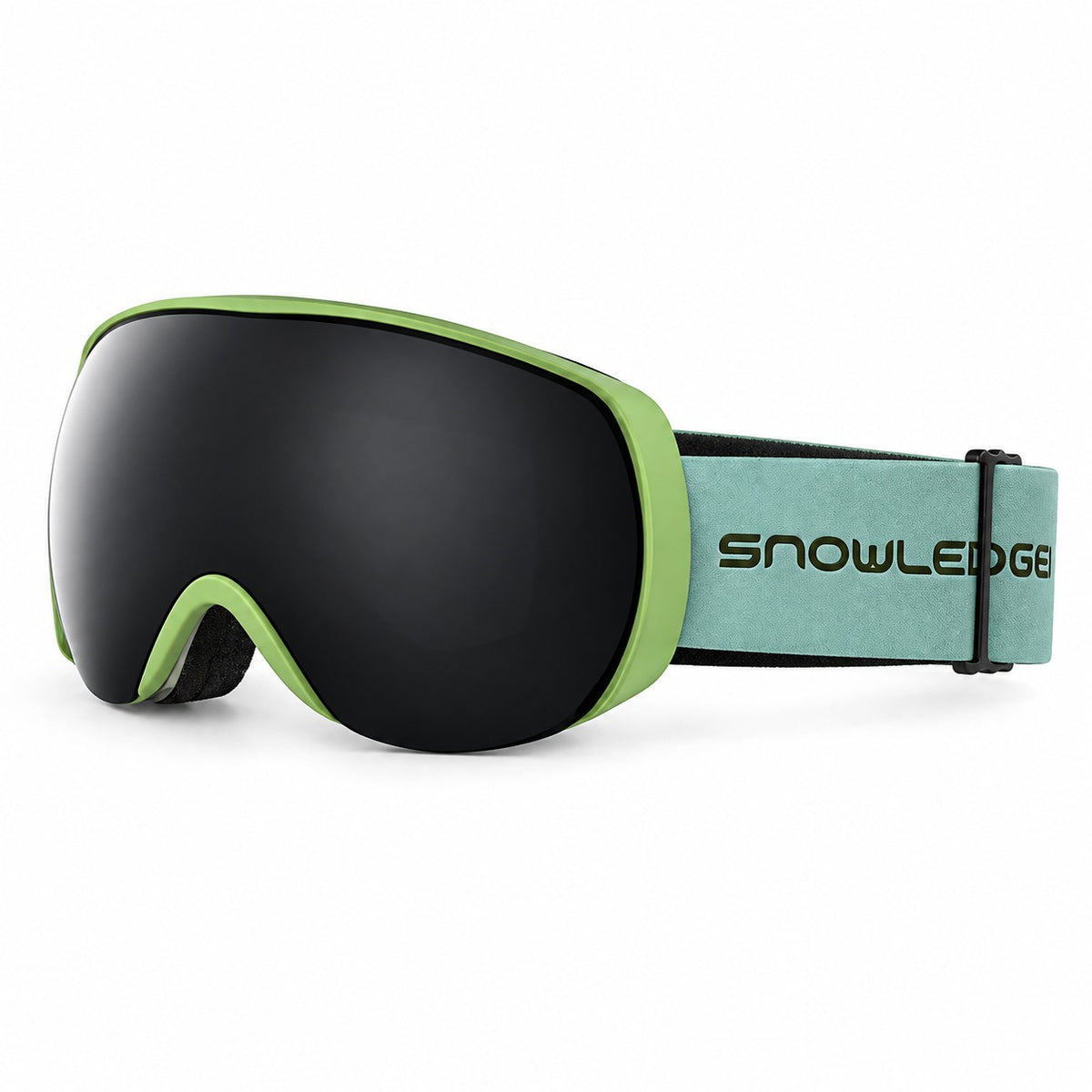 HB-198B | Youth Ski Goggles | Spherical Lens, UV400 Protection | Skiing and Snowboarding-Black Lens / Lime Frame / Mint Strap-Snowledge