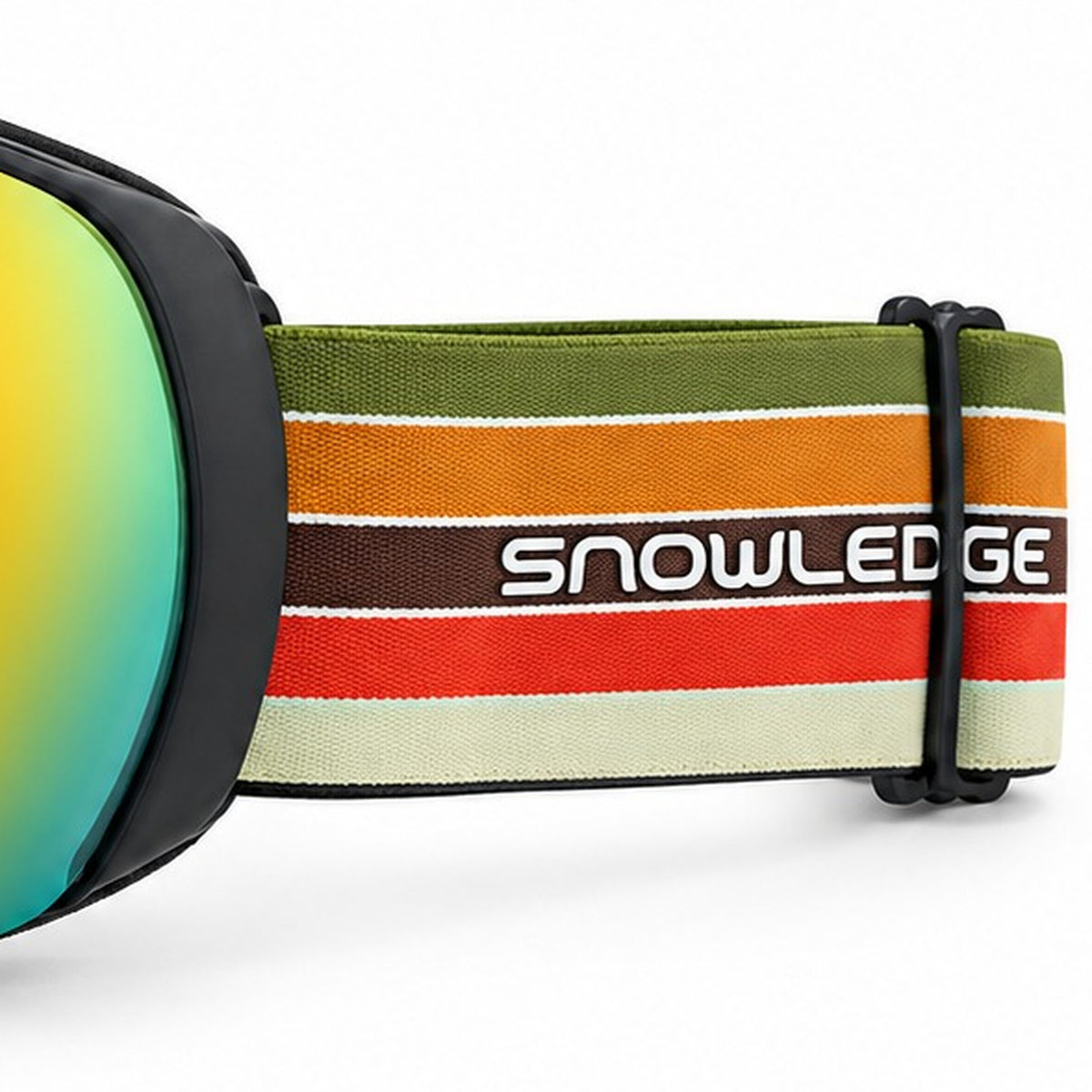 HB-198B | Youth Ski Goggles | Spherical Lens, UV400 Protection | Skiing and Snowboarding-Orange / Black Frame / Multicolor Strap-Snowledge