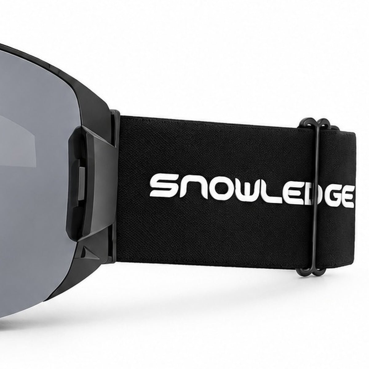 HB-29 | Ski Goggles | Magnetic Lens System, Side Lock | Skiing and Snowboarding-Gray Lens / Black Frame / Black Strap-Snowledge