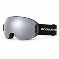 HB-29 | Ski Goggles | Magnetic Lens System, Side Lock | Skiing and Snowboarding-Gray Lens / Black Frame / Black Strap-Snowledge