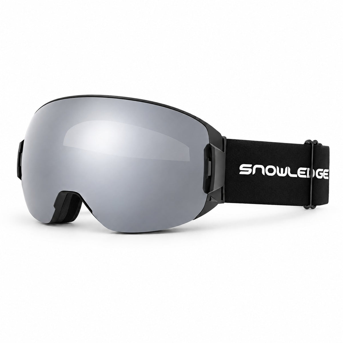 HB-29 | Ski Goggles | Magnetic Lens System, Side Lock | Skiing and Snowboarding-Gray Lens / Black Frame / Black Strap-Snowledge