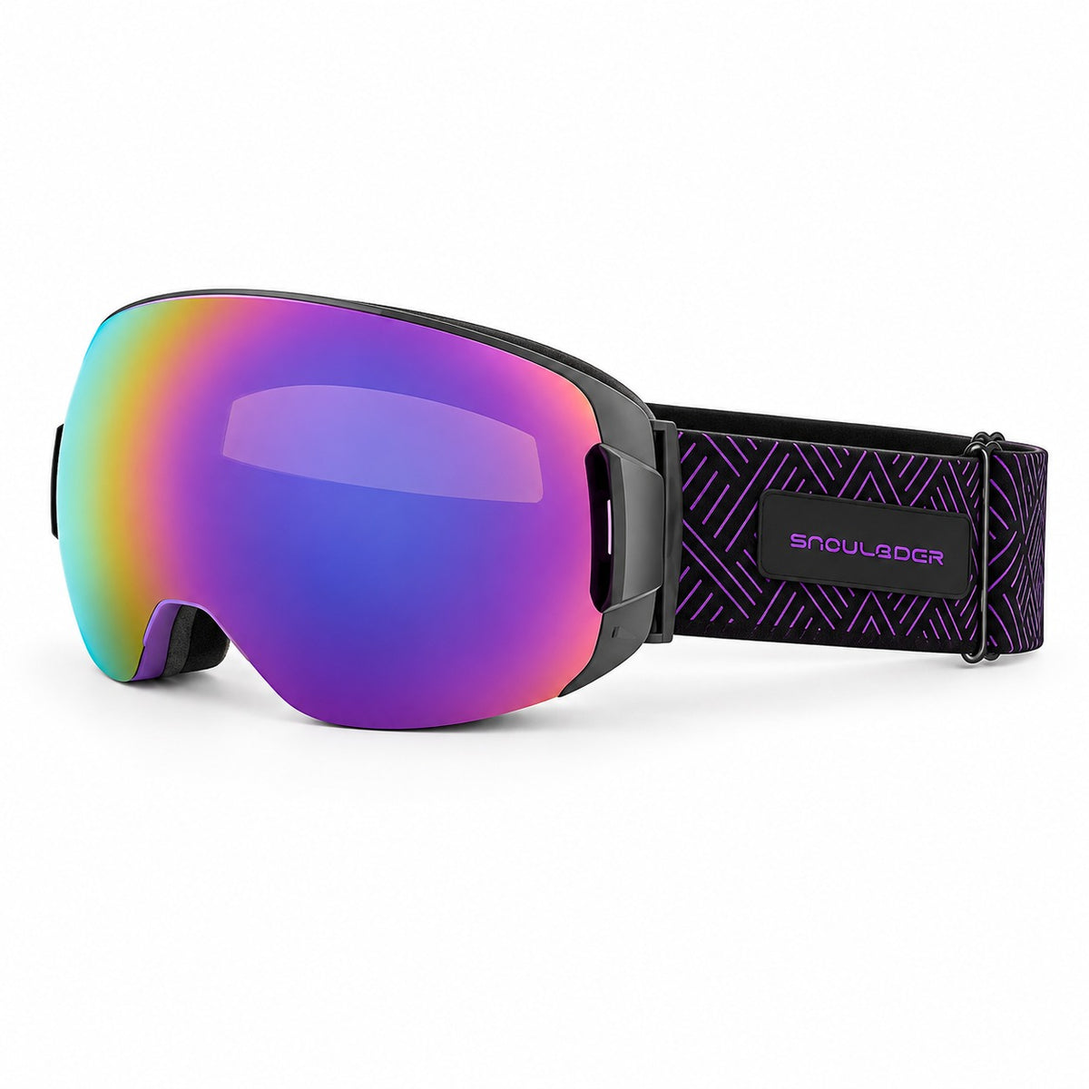 HB-29 | Ski Goggles | Magnetic Lens System, Side Lock | Skiing and Snowboarding-Purple Lens / Purple Frame / Purple Strap-Snowledge
