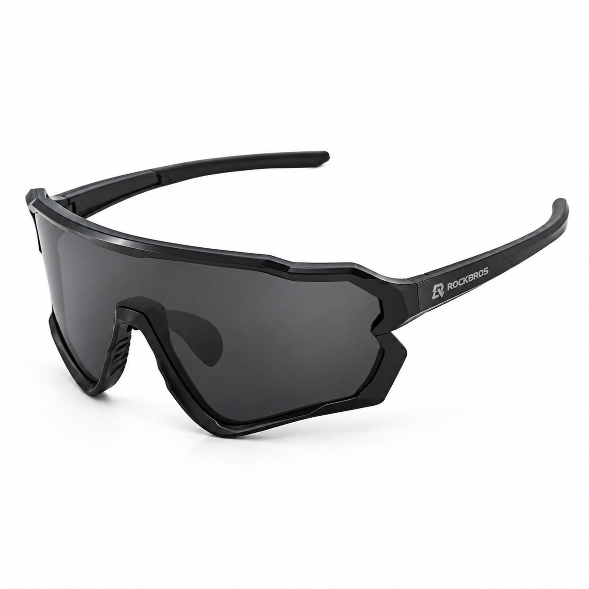 HB-510 | Sports Sunglasses | Cylindrical Lens, Adjustable Nose Guard | Sports Use-Gray Lens / Gray Frame-Snowledge
