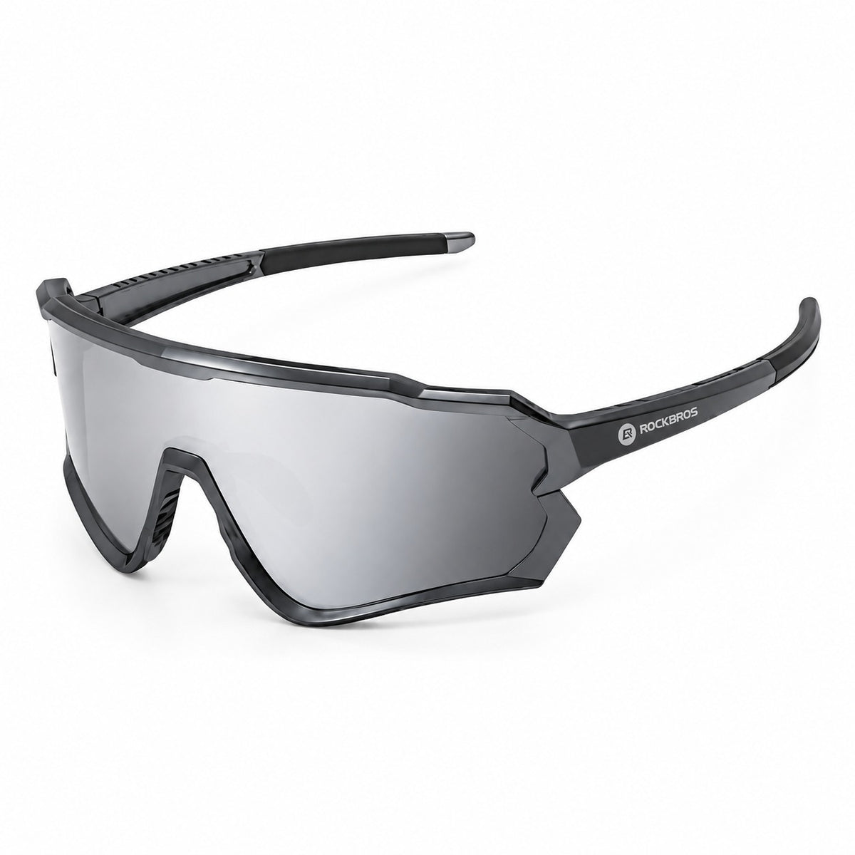 HB-510 | Sports Sunglasses | Cylindrical Lens, Adjustable Nose Guard | Sports Use-Rainbow Lens / Gray Frame-Snowledge