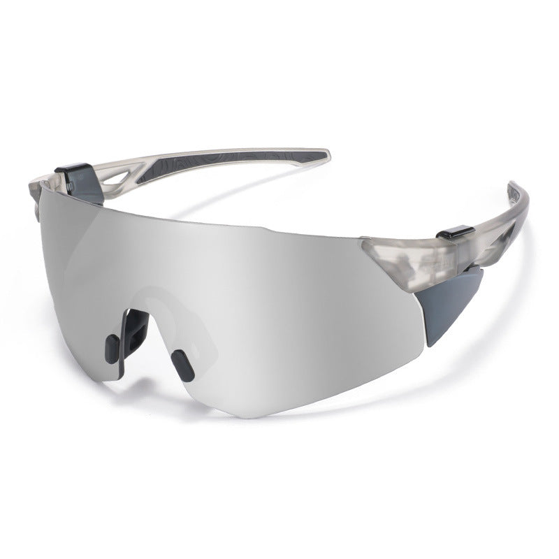 HB-546 | Sports Sunglasses | Cylindrical Lens, Adjustable Nose Guard | Sports Use-Gray Lens / Gray Frame-Snowledge