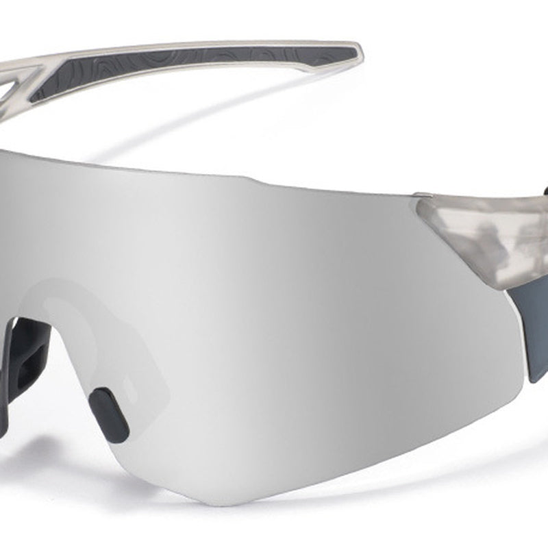 HB-546 | Sports Sunglasses | Cylindrical Lens, Adjustable Nose Guard | Sports Use-Gray Lens / Gray Frame-Snowledge