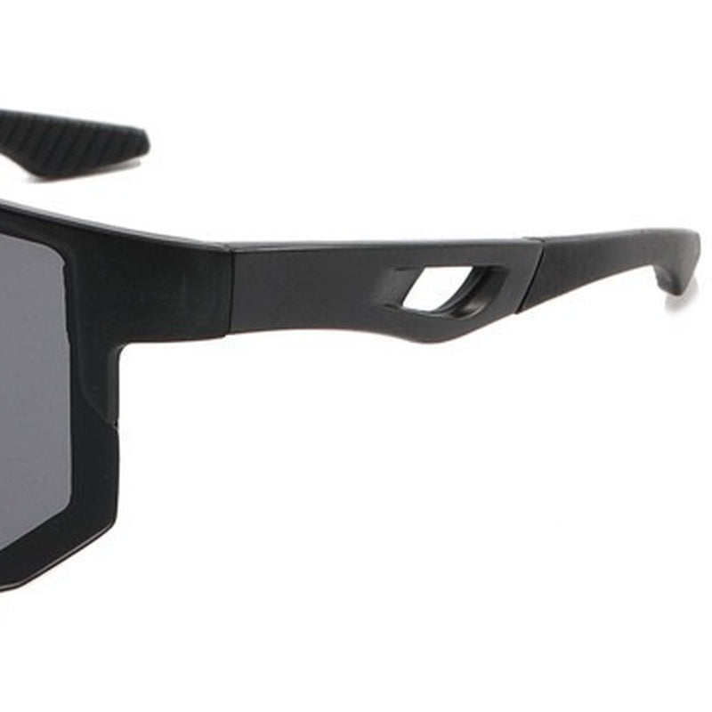 SG9337 | Sports Sunglasses | Cylindrical Lens, Adjustable Nose Guard | Sports Use-Black Lens / Black Frame-Snowledge