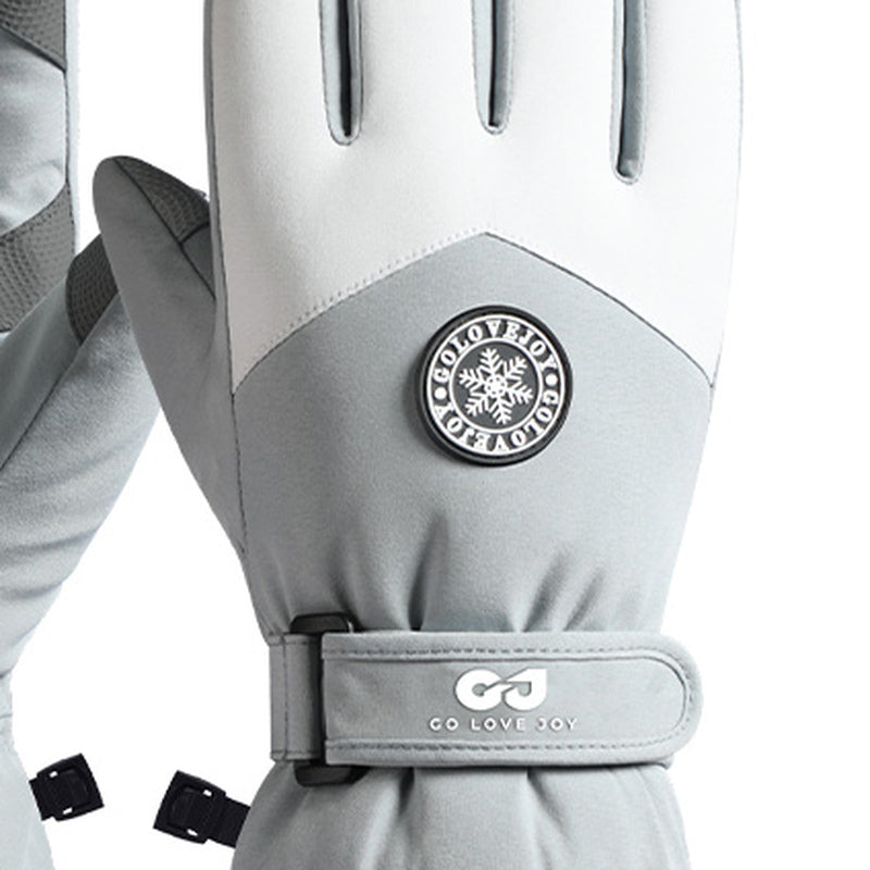 SK15 | Ski Gloves | Touchscreen Fingertips and Fleece Lining-Aviation Gray-Snowledge