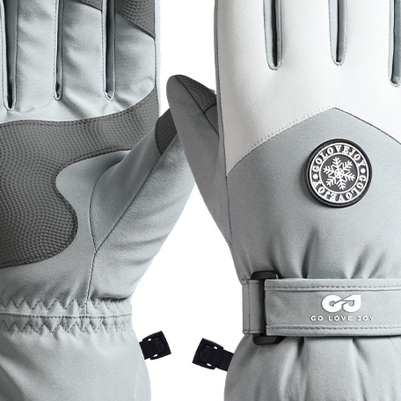 SK15 | Ski Gloves | Touchscreen Fingertips and Fleece Lining-Aviation Gray-Snowledge