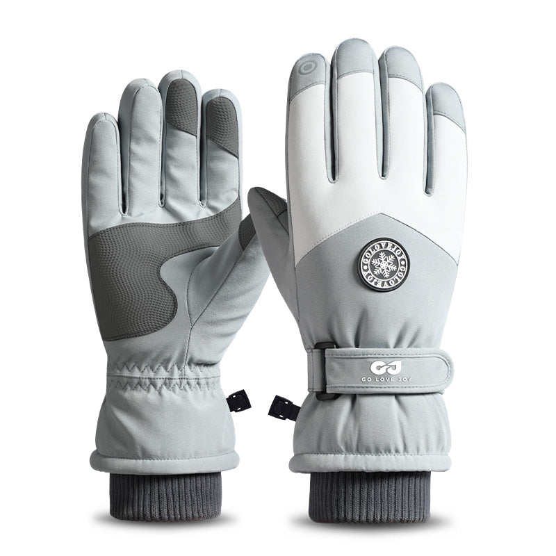 SK15 | Ski Gloves | Touchscreen Fingertips and Fleece Lining-Aviation Gray-Snowledge