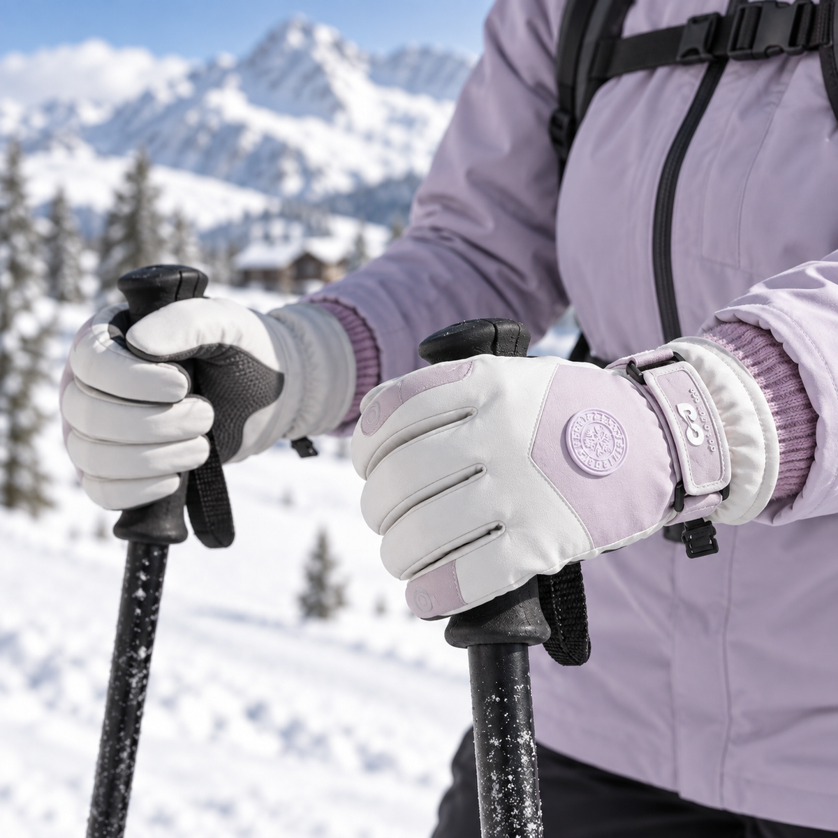 SK15 | Ski Gloves | Touchscreen Fingertips and Fleece Lining-Hyacinth Purple-Snowledge