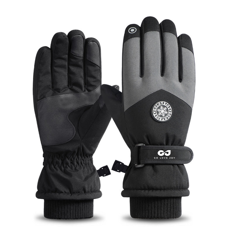 SK15 | Ski Gloves | Touchscreen Fingertips and Fleece Lining-Meteorite Black-Snowledge