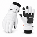 SK42 | Ski Gloves | Three-Finger Touchscreen and Adjustable Wrist-Polar White-Snowledge