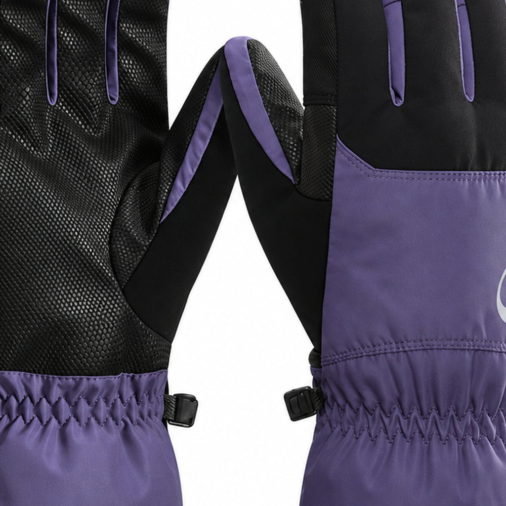 SK45 | Ski Gloves | TPU Waterproof Membrane and Sheepskin Palm-Dark Purple-Snowledge
