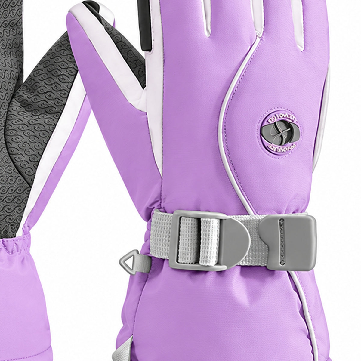 SK47 | Ski Gloves | Touchscreen, Insulated Lining and PU Grip-Hibiscus Purple-Snowledge
