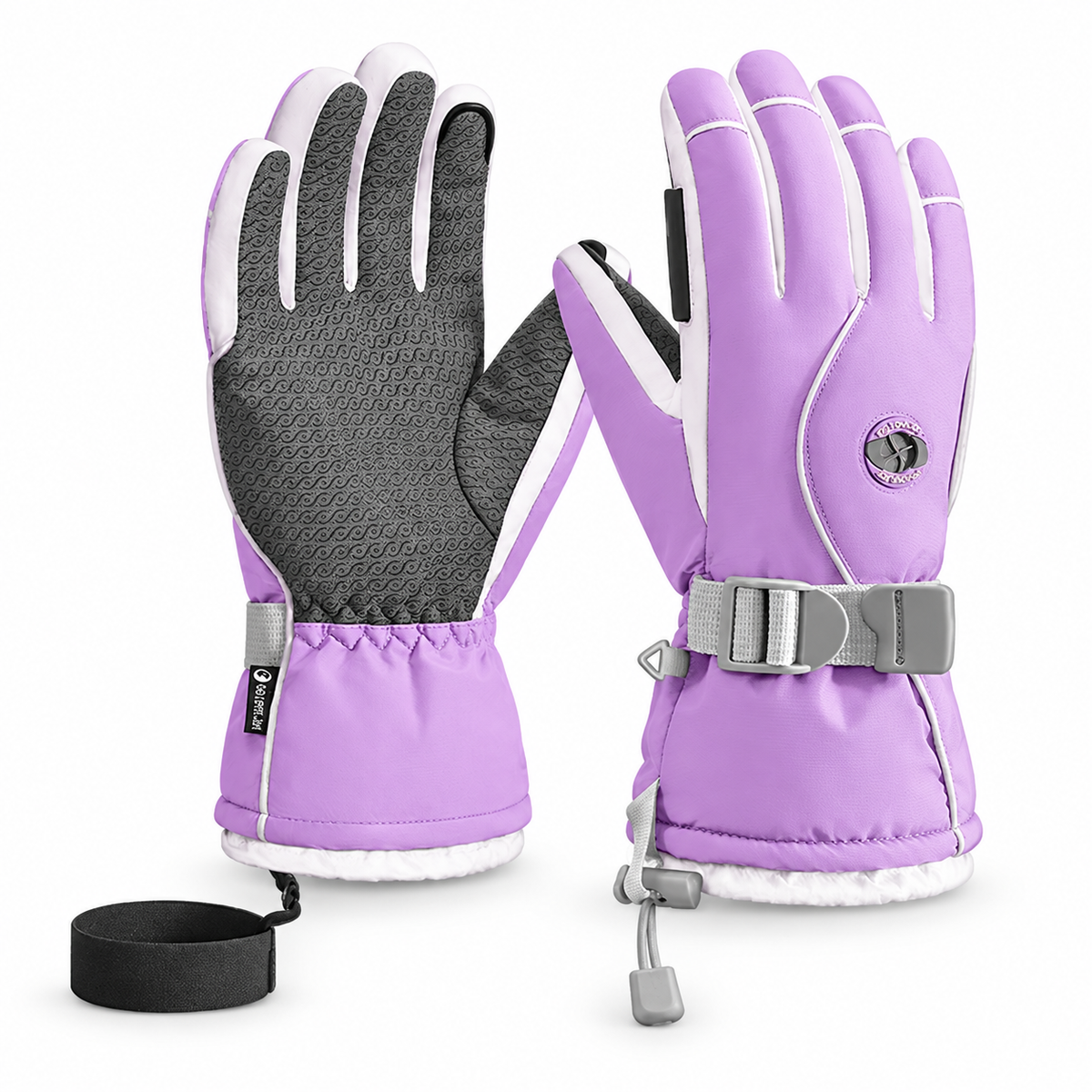SK47 | Ski Gloves | Touchscreen, Insulated Lining and PU Grip-Hibiscus Purple-Snowledge