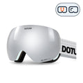 Orbit 1 | Snow Goggles | Spherical Lens, UV400 Protection | Skiing and Snowboarding-Silver Lens / White Frame / White Strap-Snowledge