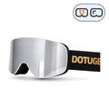 Pebble | Kids Snow Goggles | Cylindrical Lens, UV400 Protection | Skiing and Snowboarding-Silver Lens / White Frame / Black Strap-Snowledge